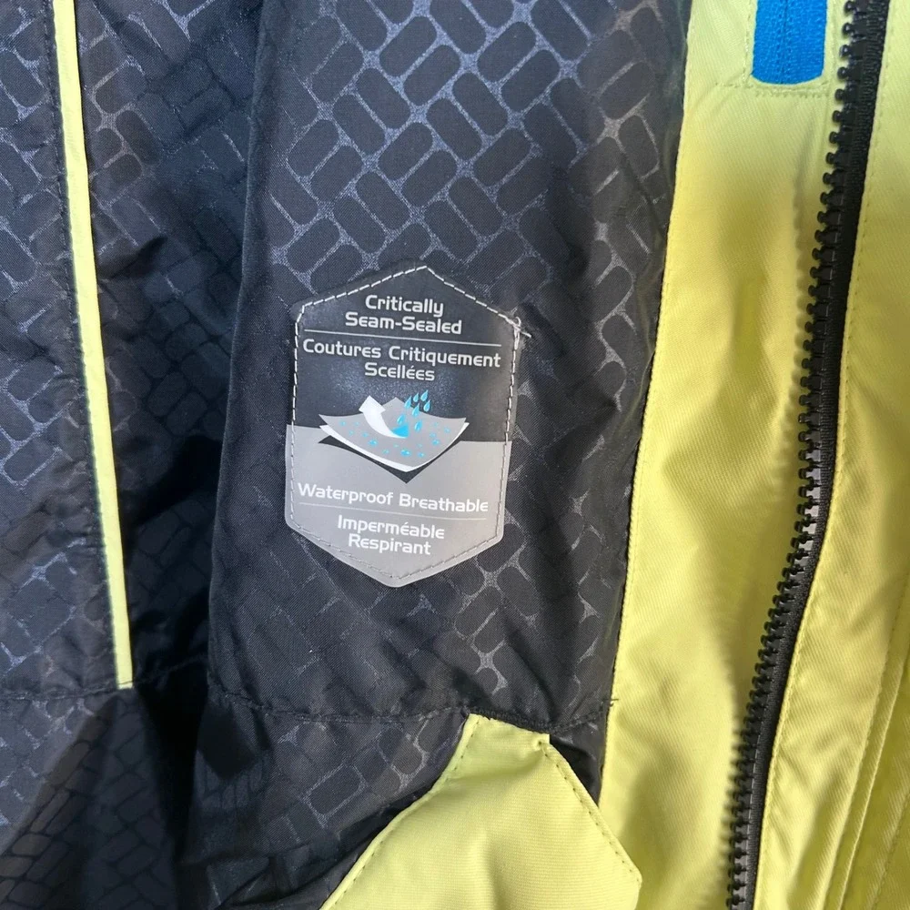 GUC Columbia Jacket‎ Interchange Size XL Neon Yellow Waterproof Ski Snowboard
